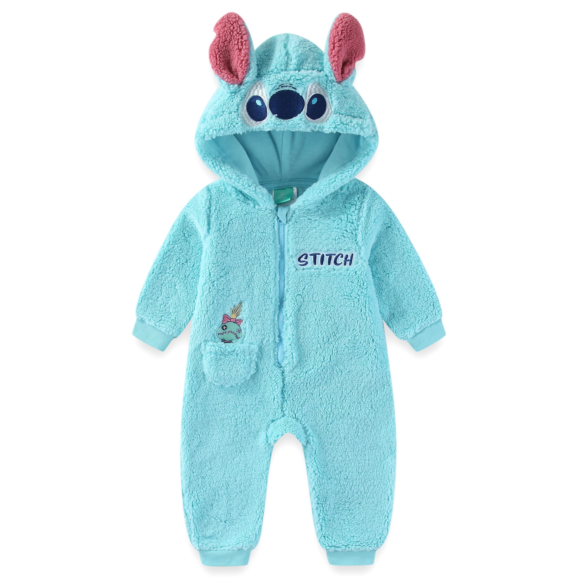 Disney Cozy Sherpa Zip Up Coverall for Newborn to Infant