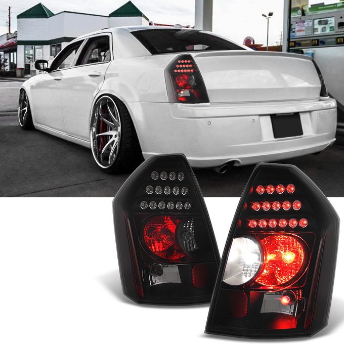 Fit 20052007 Chrysler 300 Replacement LH + RH Black Smoke LED Tail