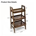 thumbnail image 6 of GOMYHOME 3-Tier Solid Wood Ladder Shelf, Small Storage Bookshelf, Walnut, 6 of 6