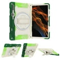 thumbnail image 5 of 3in1 Rotating Stand Case for Samsung Galaxy Tab S8 Ultra 14.6 inch SM-X900 with Hand/Shoulder Strap, Shockproof Rugged, Green, 5 of 7
