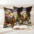 thumbnail image 3 of Easter Outdoor Waterproof Pillow Covers, Spring Watercolor Eggs Flowers Leaf Plant Decorative Square Throw Pillowcase Sofa Cushion Sham for Patio/Couch/Chair, 16"x16" 2 Pack, 3 of 8