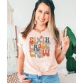 thumbnail image 4 of Sixth Grade Crew Shirt for Girls Colorful Vintage Retro Back to School Graphic T-Shirt for Kids and Adults Peach Shirt Adult Small, 4 of 4
