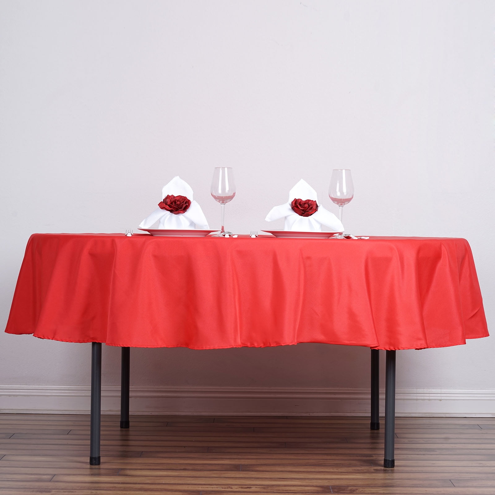 90" Round Maroon Burgundy Polyester Tablecloth Wedding Shower Grad Party Linens 