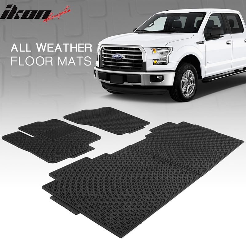 Compatible with 1519 Ford F150 F150 Crew Cab Latex All Weather Floor