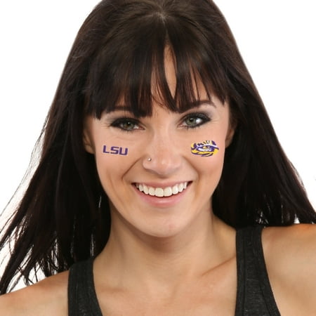 LSU Tigers 8-Piece Value Pack Waterless Face Tattoos - No