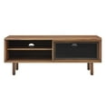 thumbnail image 5 of Media TV Stand Console Table, Walnut, Wood, Metal, Industrial Living Room Lounge Cafe Lobby Hospitality Restaurant, Modern Contemporary HB34573, 5 of 10