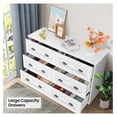 thumbnail image 4 of White Dresser 6 Drawer, Large Dresser for Bedroom, Chest of Drawers Wood,Bedroom Dressers TV Stand with Drawers for Clothing, Kids, Baby, Black, 4 of 5