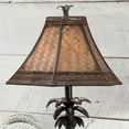 thumbnail image 4 of Collective Design Palm Tree Table Light Lamp w/ Rattan Shade & French Verdi Finish, 4 of 4