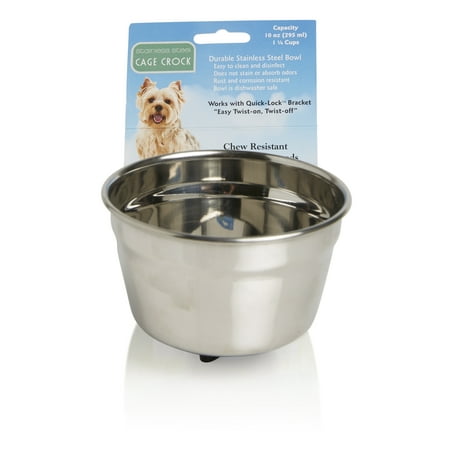 UPC: 0076711007430 | Lixit Stainless Steel 10oz Crock Bowl  Small Dogs  Cats  Small Animals  and Birds