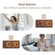 thumbnail image 5 of uscce Despertadores digitales de madera para dormitorios: Reloj despertador dual regulable con números grandes para mesita de noche - Marrón, 5 of 5