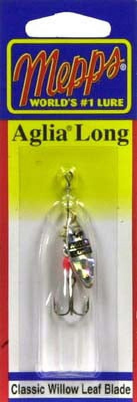 Mepps Aglia Long Plain Treble Inline Spinner, 1/8 oz, Green and Red