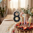 thumbnail image 5 of Cartoon Crown Number 8 Birthday Candle - Glittery Royal Sparkle Design with Crystal Accents - for 8th Birthday Parties, Cake Toppers, Celebrations, Anniversary Events, 5 of 5