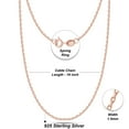 thumbnail image 3 of AFFY Cable Chain Necklace for Women and Men Italian Crafted 1.5mm Curb Chain 16 Inch 14K Rose Gold Over 925 Sterling Silver with Spring Ring Clasp, 3 of 7
