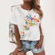thumbnail image 1 of Pntutb - Camiseta holgada de manga corta para mujer, informal, de verano, divertida, con estampado de mariposas Pntutb Pntutb-3887, 1 of 7