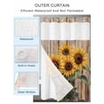 thumbnail image 2 of No Hook Cloth Fabric Shower Curtain with Snap in Liner, Vintage Sunflower Waterproof Shower Curtains Set with See Through Top Window, Farmhouse Wooden Botanical Flowers Bath Curtains Shower 54"x78", 2 of 6
