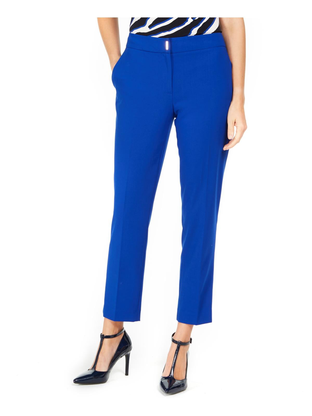 CALVIN KLEIN Womens Blue Straight leg Pants Petites 14P - Walmart.com