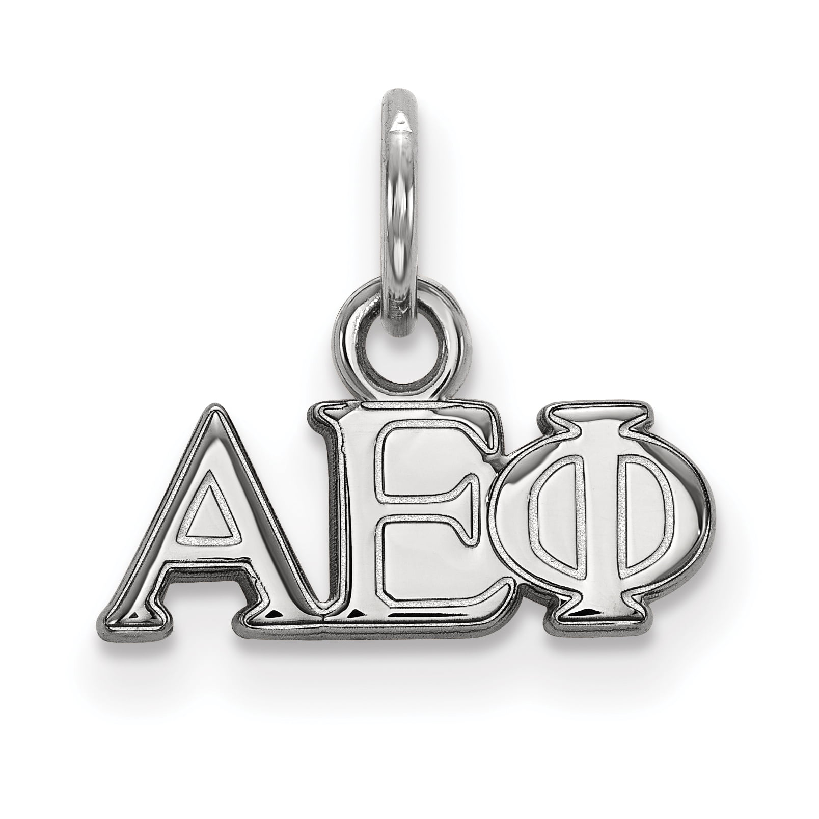 Sterling Silver LogoArt 18in Official Licensed Greek Sororities Alpha Epsilon Phi XS Enamel Pendant w//Necklace