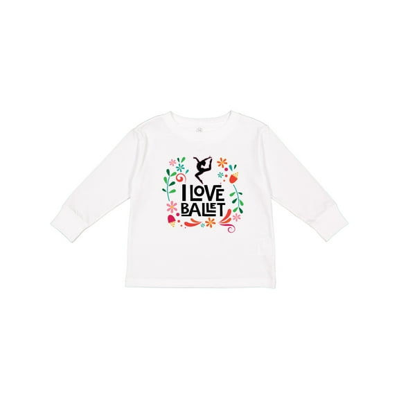 Inktastic Ballerina Dancer I Love Ballet Girls Long Sleeve Toddler T-Shirt