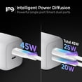thumbnail image 4 of Spigen GaN 452 Total 45W 2 puertos GaN III Tech Dual USB C Cargador de pared PD 3.0 Bloque de carga, 4 of 6