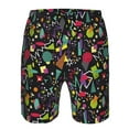 thumbnail image 4 of Kdxio Colorful Geometric Figures Pattern Mens Casual Shorts - Drawstring Summer Beach Sports Shorts for Men, 4 of 9