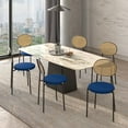 thumbnail image 3 of LeisureMod Euston Modern Wicker Dining Chair with Velvet Round Seat in Navy Blue, 3 of 11