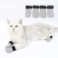 thumbnail image 4 of 4 Pcs Cat Boots,paw Covers Anti-Scratch Cat Foot Covers for Cats Adjustable Mesh Cat Claw Protectors Non-Slip Breathablesuitable for Family Pet Cat Bathing and Nail Cutting (Black,S), 4 of 4