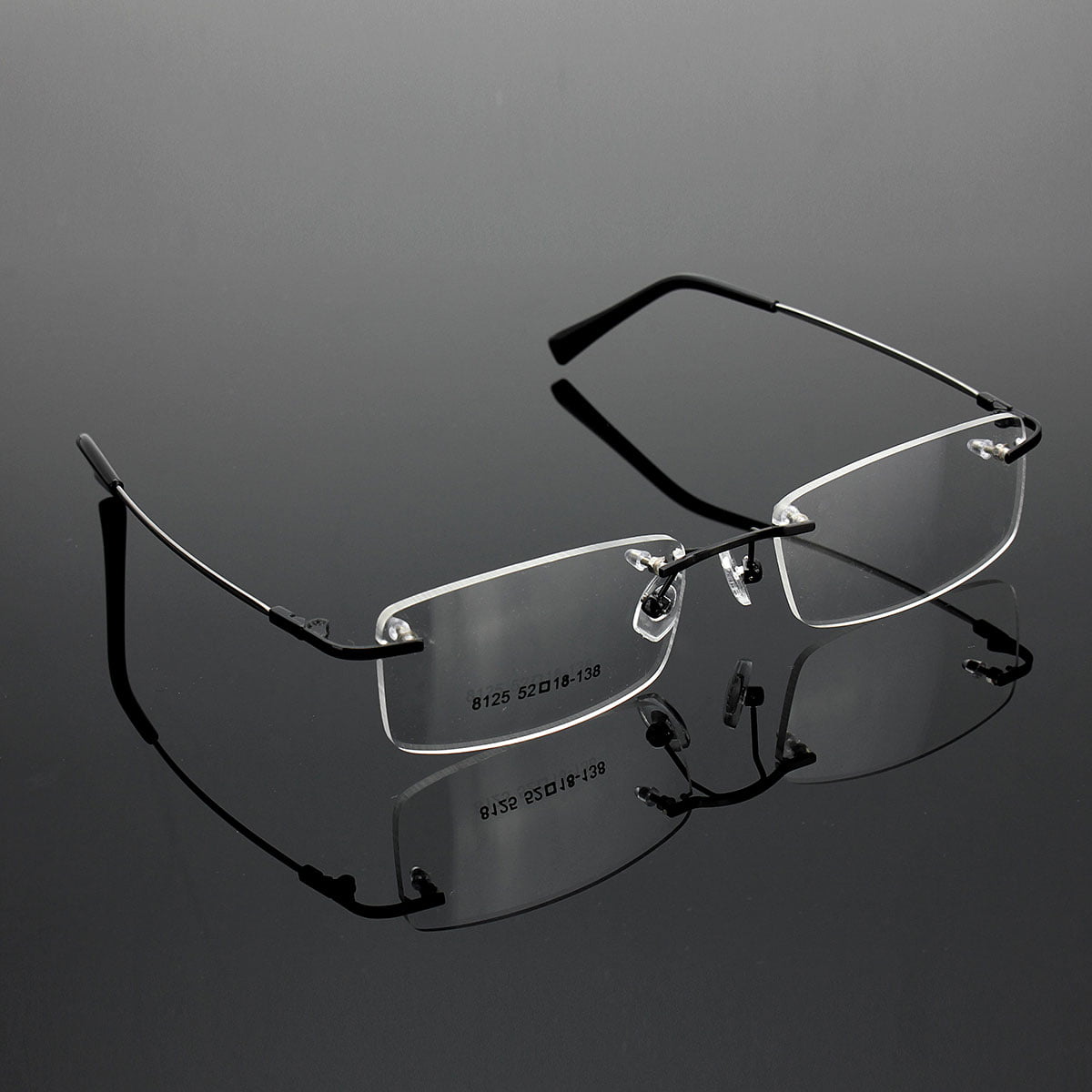 Unisex Rimless Glasses Lightest Rx Optical Eyeglasses Memory Titanium ...