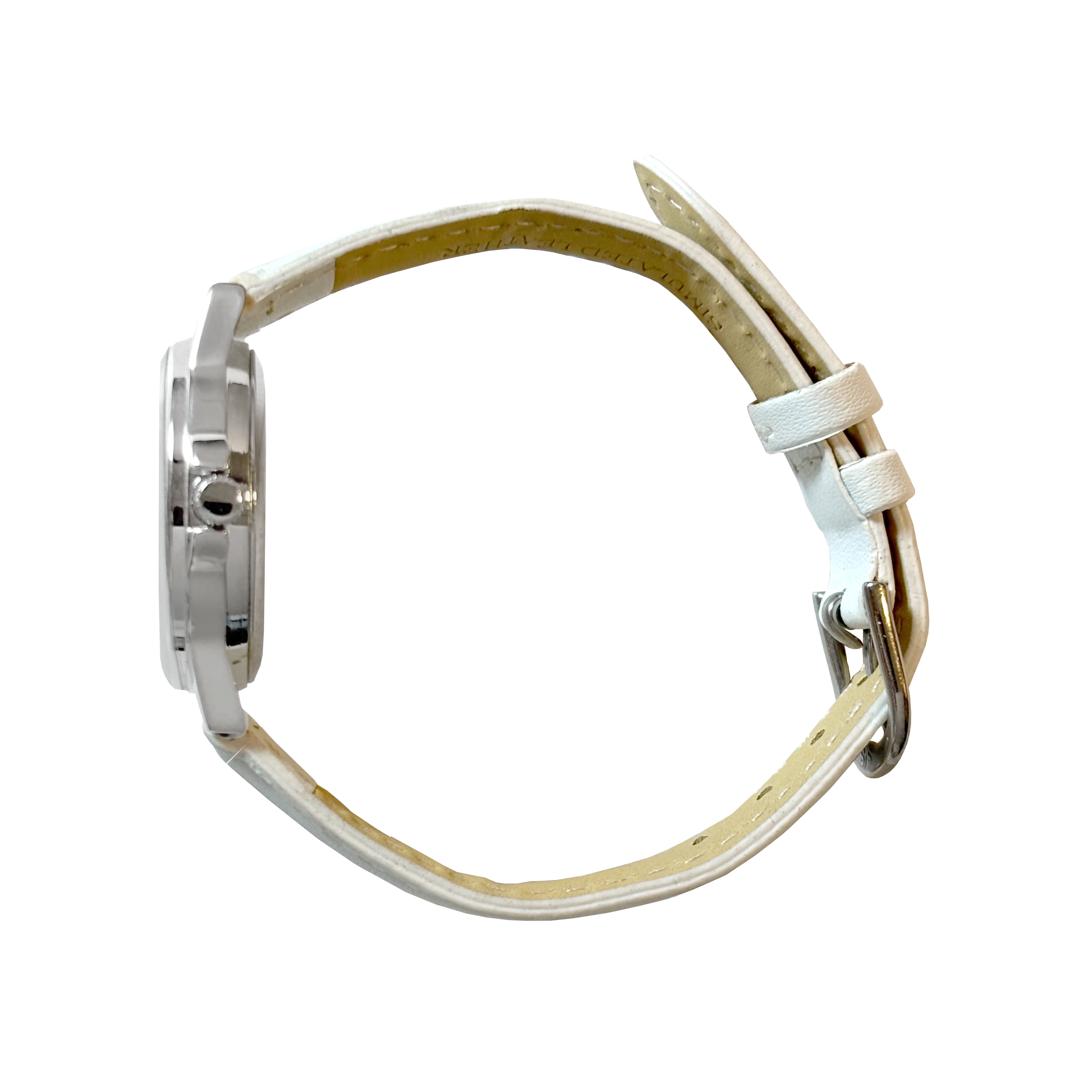 Time and Tru Adult Female Analog Watch in White PU Leather Strap (GEN606WM1)