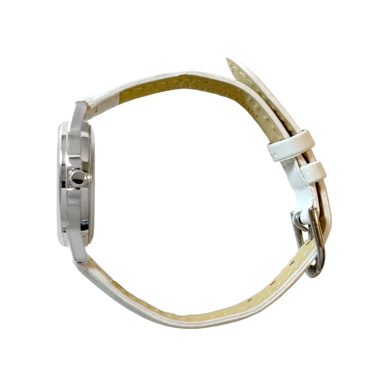 Time and Tru Women's Analog Watch White Leather Strap photo 3
