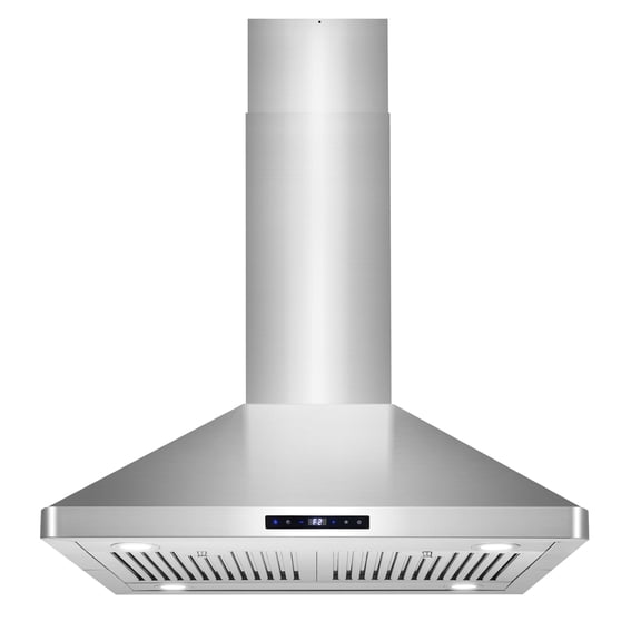 30 in. Lumin Collection Ducted Island Range Hood in Stainless Steel