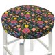 thumbnail image 3 of Balery Mexican Folk Art Floral Fundas de asiento para taburete de bar redondo de tela de terciopelo ajustables que protegen de arañazos y manchas para sillas de 14 a 17 pulgadas.-14 inch, 3 of 7