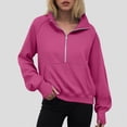 thumbnail image 2 of Godom Womens Sweatshirt Cropped Fleece Sweatshirts 2025 Fall Fashion Quarter Zip Pullover Long Sleeve Tops Winter Clothes, 2 of 6