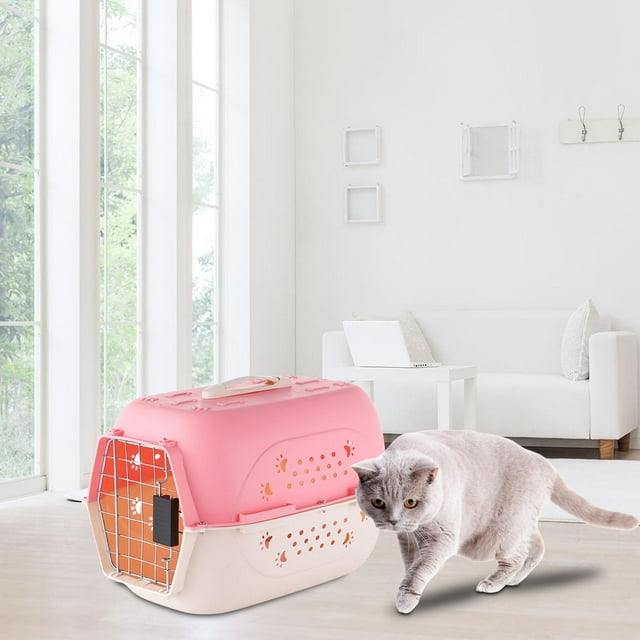 Portable Cat Cage Case Airline Carrying Pack Organizer Hard Sided ...