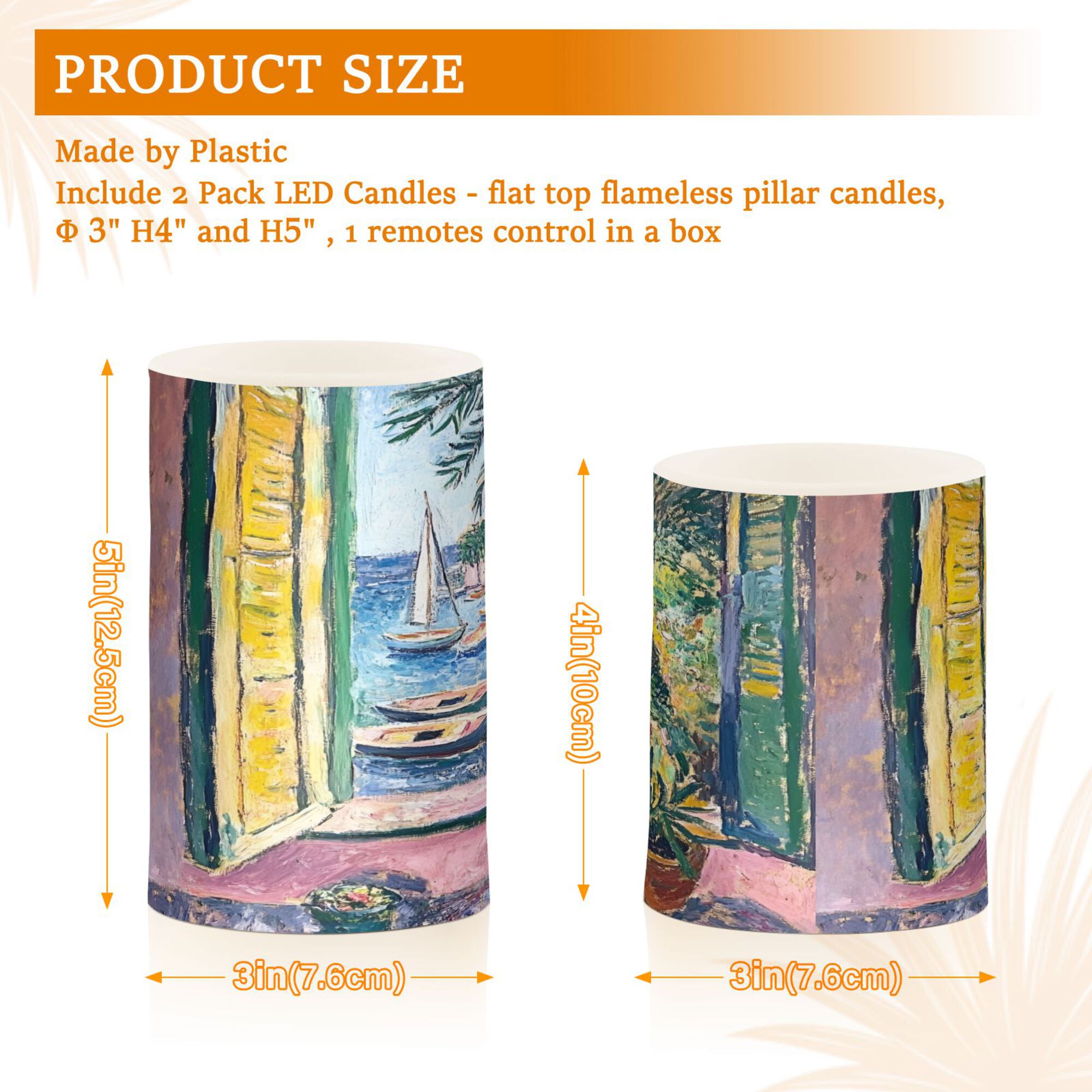 Yayeee Flameless Candles with Remote Flickering Battery Operated Multi Color Changing, Ocean Boat