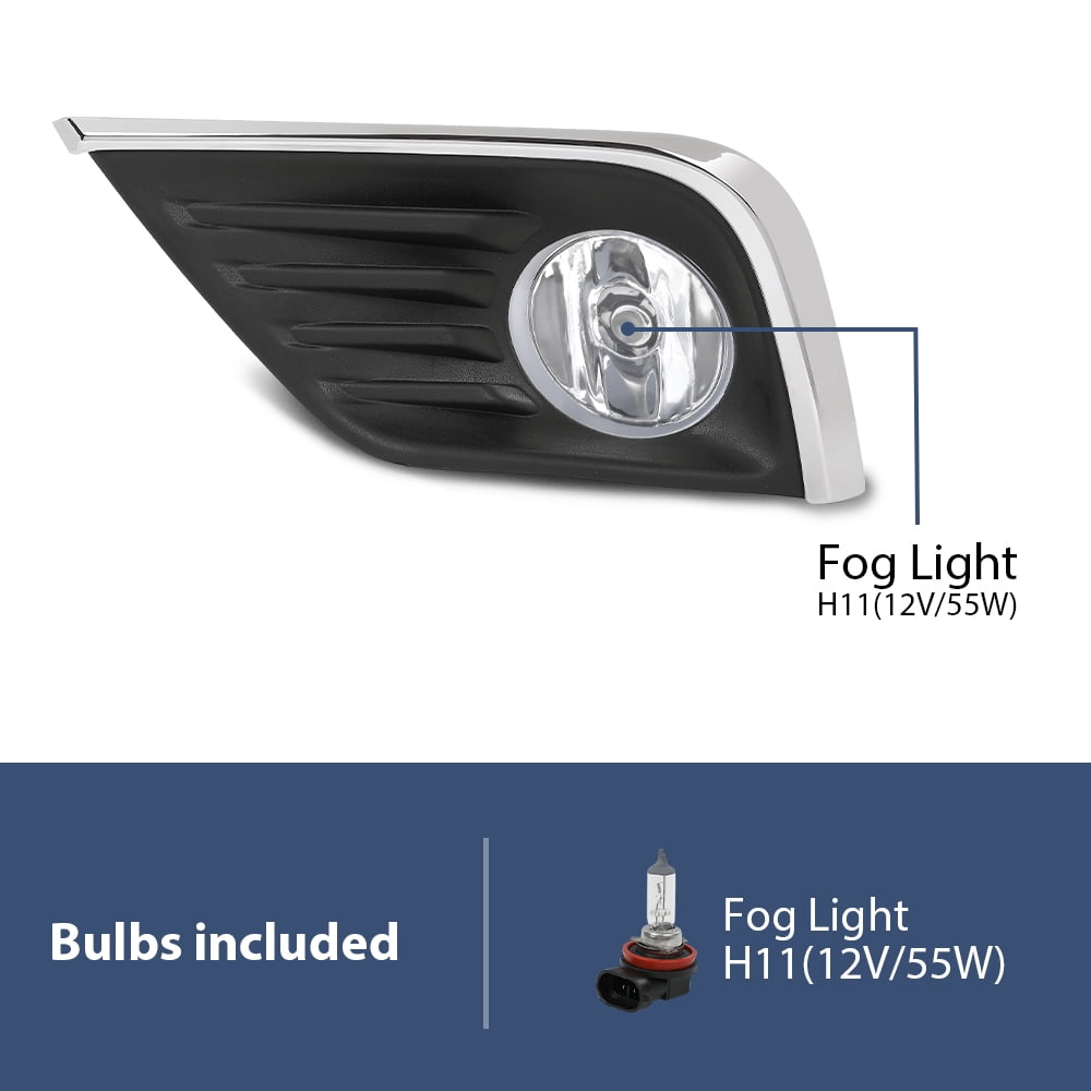 Pair Front Bumper Fog Lights Lamps Assembly Left And Right Fit for 2016-2018 Nissan Altima 4Dr