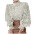 thumbnail image 1 of Top holgado y elegante con botones y patchwork floral para mujer - Blusa transpirable de poliéster para primavera/verano/otoño, oficina/playa/citas, 1 of 8