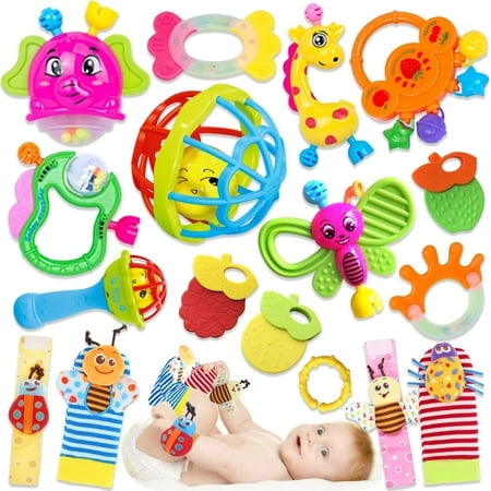 Set de 7 Hochets et Jouets de Dentition Colorés pour Nouveau-nés - 1 Anneau d... 5060678880460 Set de 7 Hochets et Jouets de Dentition Colorés pour Nouveau-nés - 1 Anneau d... 5060678880460