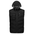 thumbnail image 2 of Little Donkey Andy Men's Reversible Fleece Puffy Vest Warm Sleeveless Puffer Jacket with Removable Hood for Golfing Hiking Black M, 2 of 7