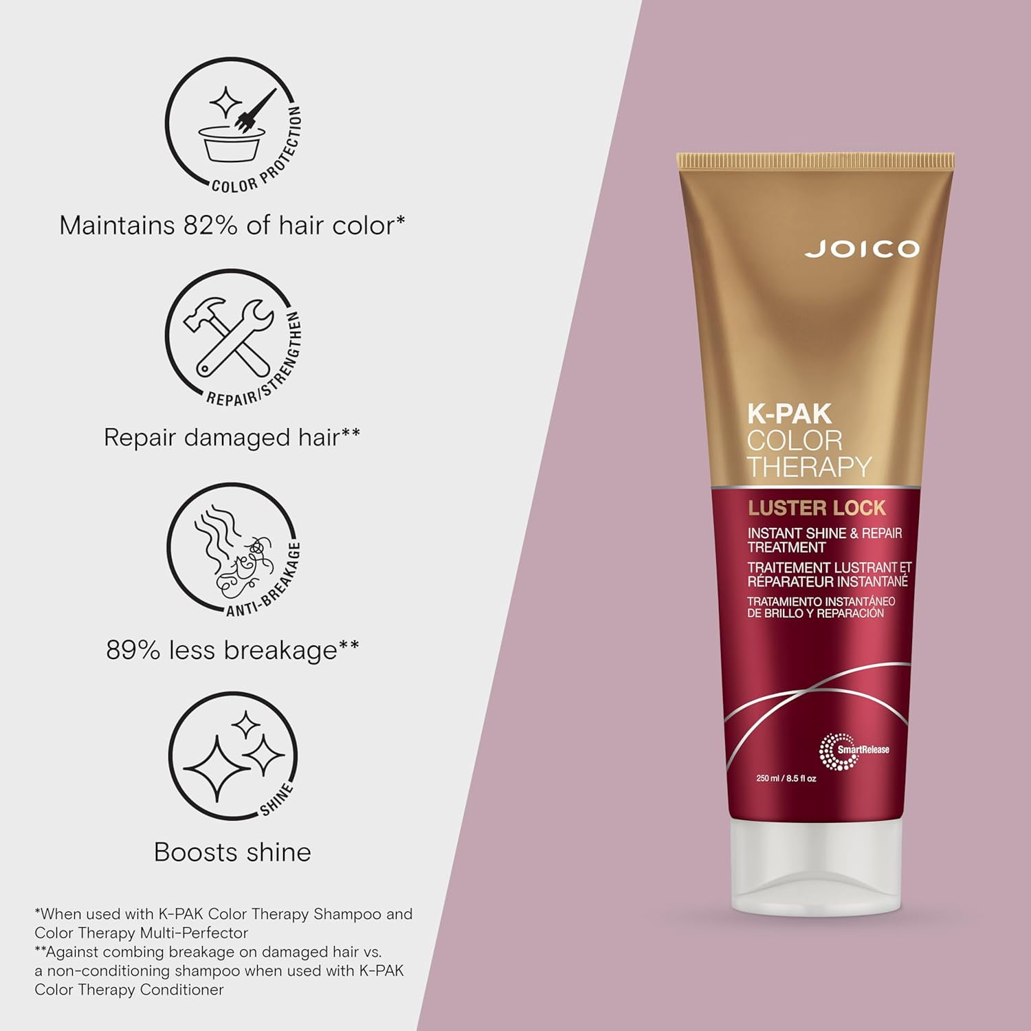Joico K-PAK Color Therapy Luster Lock Instant Shine & Repair Treatment 8.5 oz