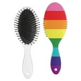 thumbnail image 2 of Abstract Rainbow Gradient Hair Brush - Round-Tip Bristles for Gentle Detangling, Anti-Frizz Paddle Brush for Women & Men, Ergonomic Handle for All Hair Types, 2 of 5