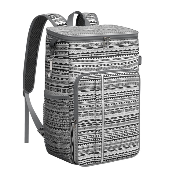 Vintage Fashion Tribal Patterns Cooler Backpack - 20L Insulated Leakproof Bag, Rustic Home Decor