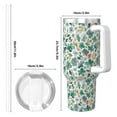 thumbnail image 4 of Balery Floral In Teal Pattern 40oz Stainless Steel Tumbler Double Wall Vacuum Insulated Water Bottle Ice Bully Insulated Tumbler With Handle And 2 in 1 Straw Lid, 4 of 8