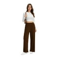 thumbnail image 6 of TEMOFON Wide Leg Ribbed Pants Women Knit Lounge Pants High Waist Casual Fall Apricot Trousers with Elastic Waistband Comfy Fit L, 6 of 7