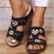 thumbnail image 1 of Sandalias de flores bordadas con tacón de cuña a la moda de verano para mujer, zapatos de mujer Wmkox8yii  nm10247, 1 of 5