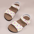 thumbnail image 3 of LYHaoo Girls Sandals Summer Girls' Large Sized Casual Printed Fresh Heart Shaped Pattern Flat Sandals Durable And Trendy Shoes Sizes 12.5 Big Kid(7.5-8 Years), 3 of 7