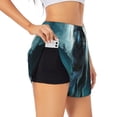 thumbnail image 1 of Balery Wolf Pantalones cortos deportivos para mujer con forro y dos bolsillos, elásticos, para entrenamiento, gimnasio, yoga-Large, 1 of 7