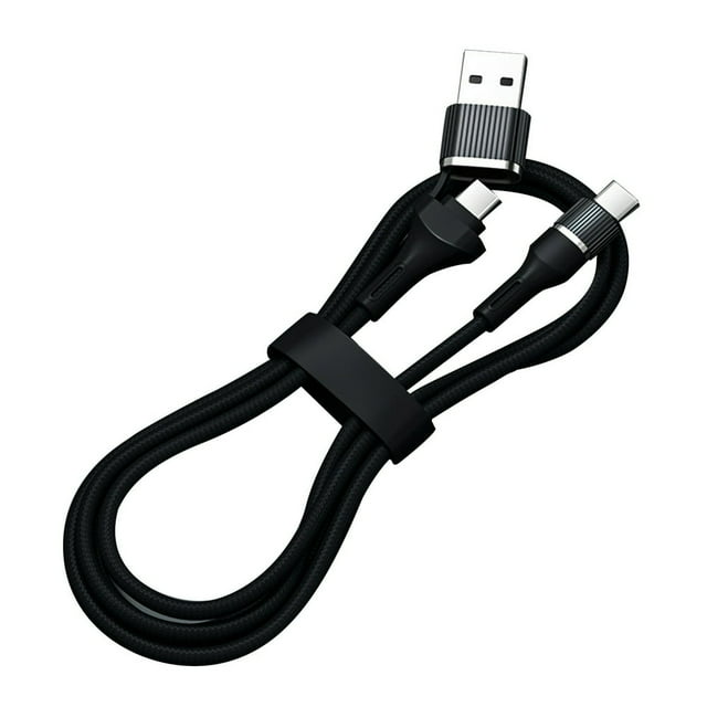 Data Cable 2-in-1 Fast Charging PD 60W USB Type-C to Type-C Mobile Phone Charger Cord Data Line for Home