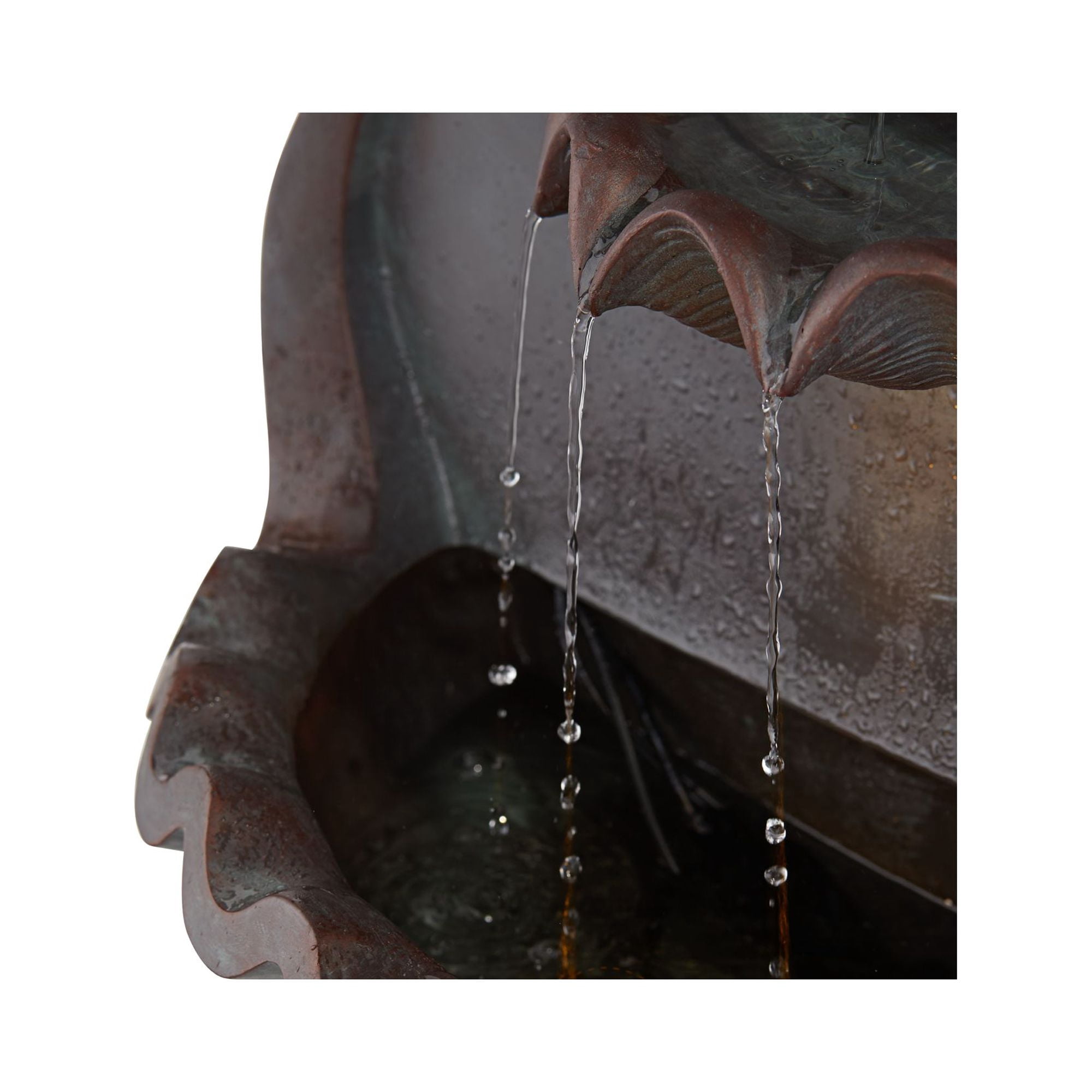 Royal Lion Head 31 1/2" High Large Rustic Indoor Outdoor Decor Bronze Wall Fountain with Light LED Outside