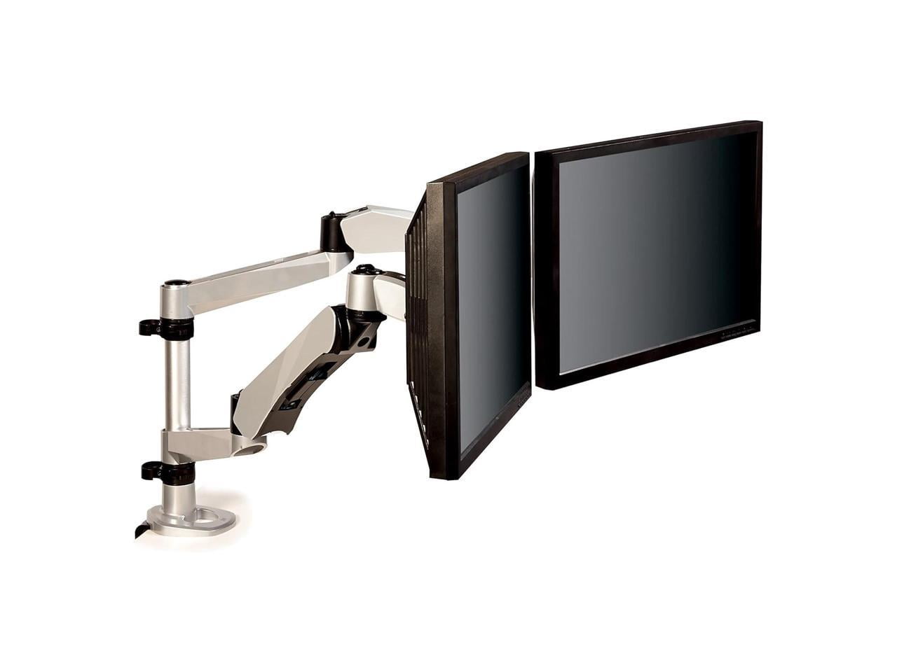 3M MA265S Easy-Adjust Desk Dual Arm Mount for 27 in. Monitors - Silver