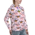 thumbnail image 2 of Yiaed Pink Butterfly Daisy Print Womens Casual Hoodies Crew Neck Long Sleeve Sweatshirts With Pocket Pullover Tops Women's Hooded Sweatshirt-X-Large, 2 of 5